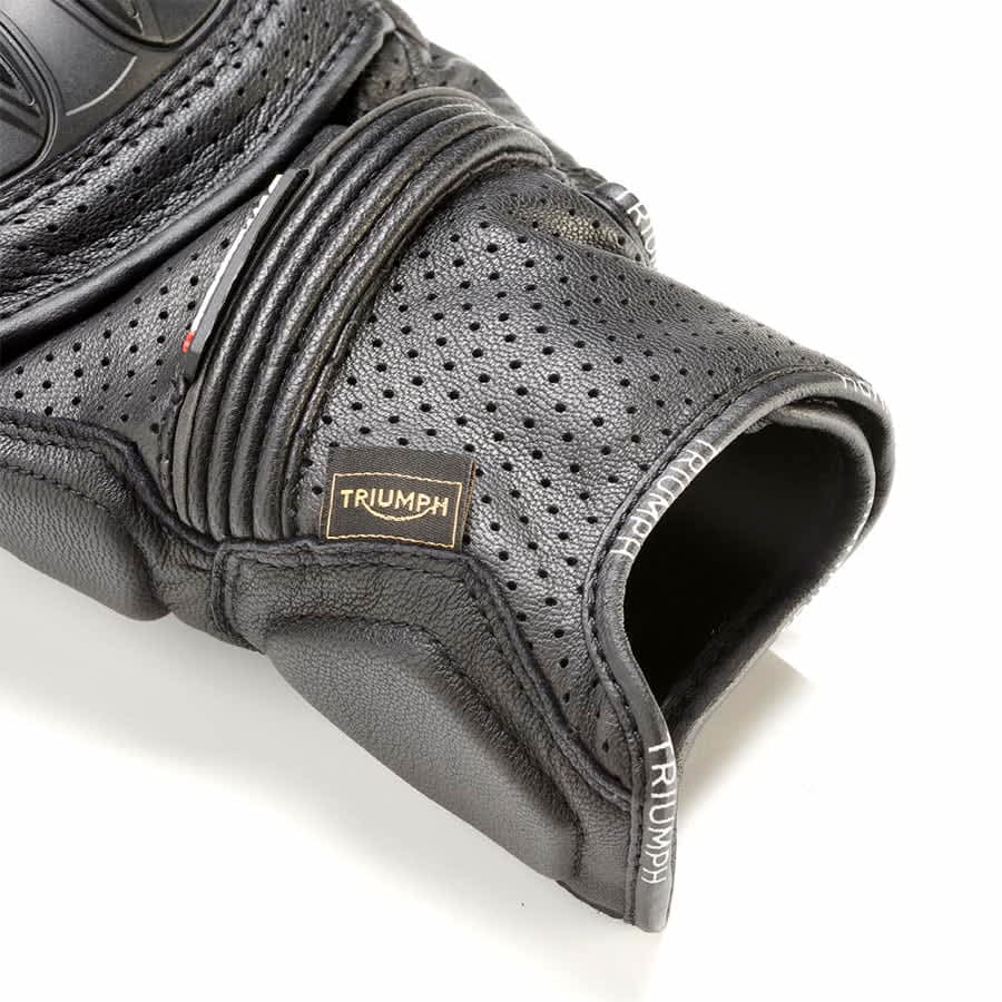 Jansson Perforated Black Leather Gloves | Motorcycle Clothing